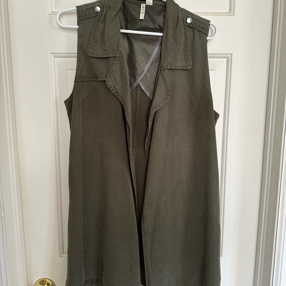 Olive Green Sleeveless Vest